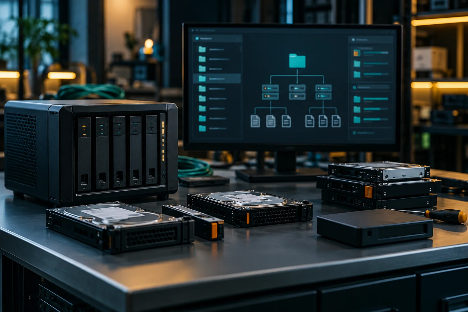 AI-generated realistic concept for File & Block Storage: file storage