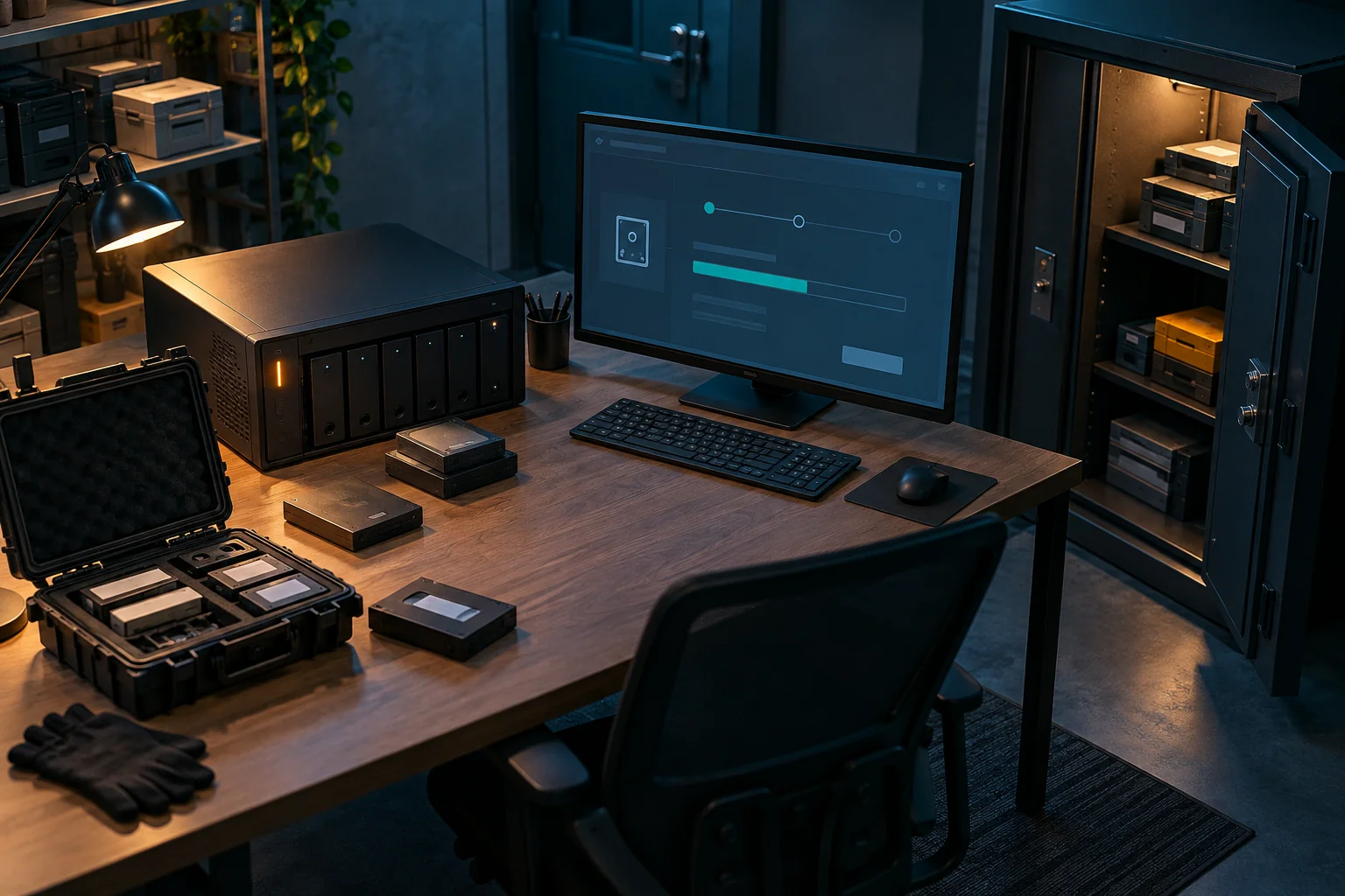 AI-generated realistic concept for File & Block Storage: snapshots and backups