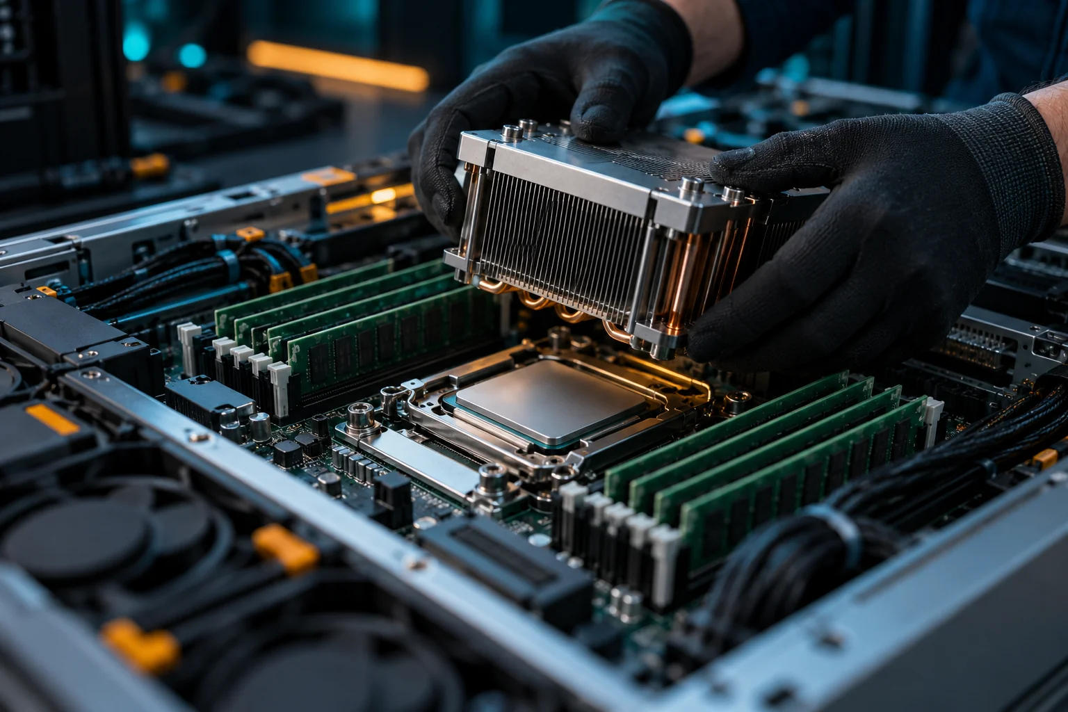 AI-generated realistic concept for Gaming Servers: cpu planning