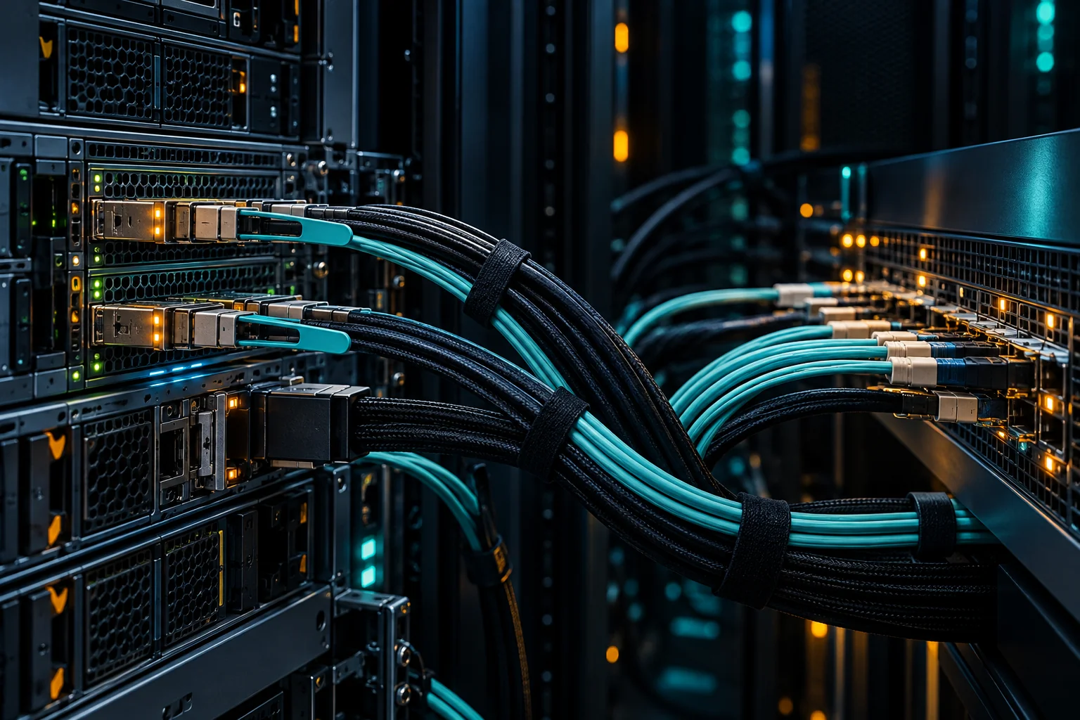 AI-generated realistic concept for GPU Servers: connectivity