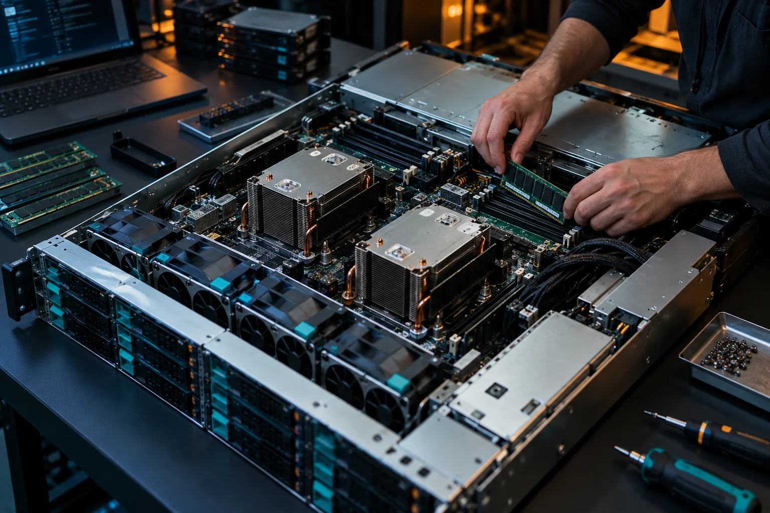 AI-generated realistic concept for High Bandwidth Servers: architecture