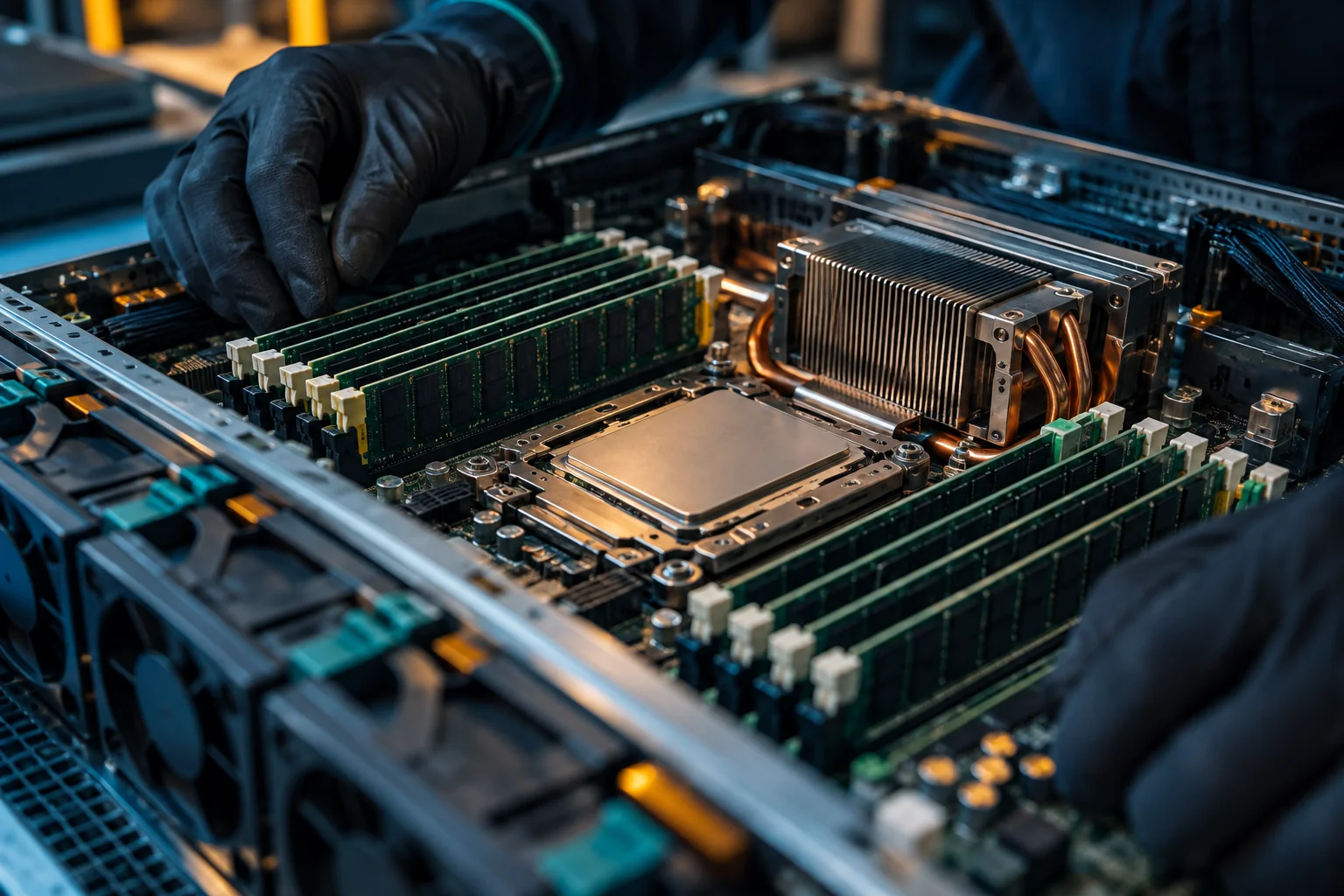 AI-generated realistic concept for High Performance Servers: cpu planning