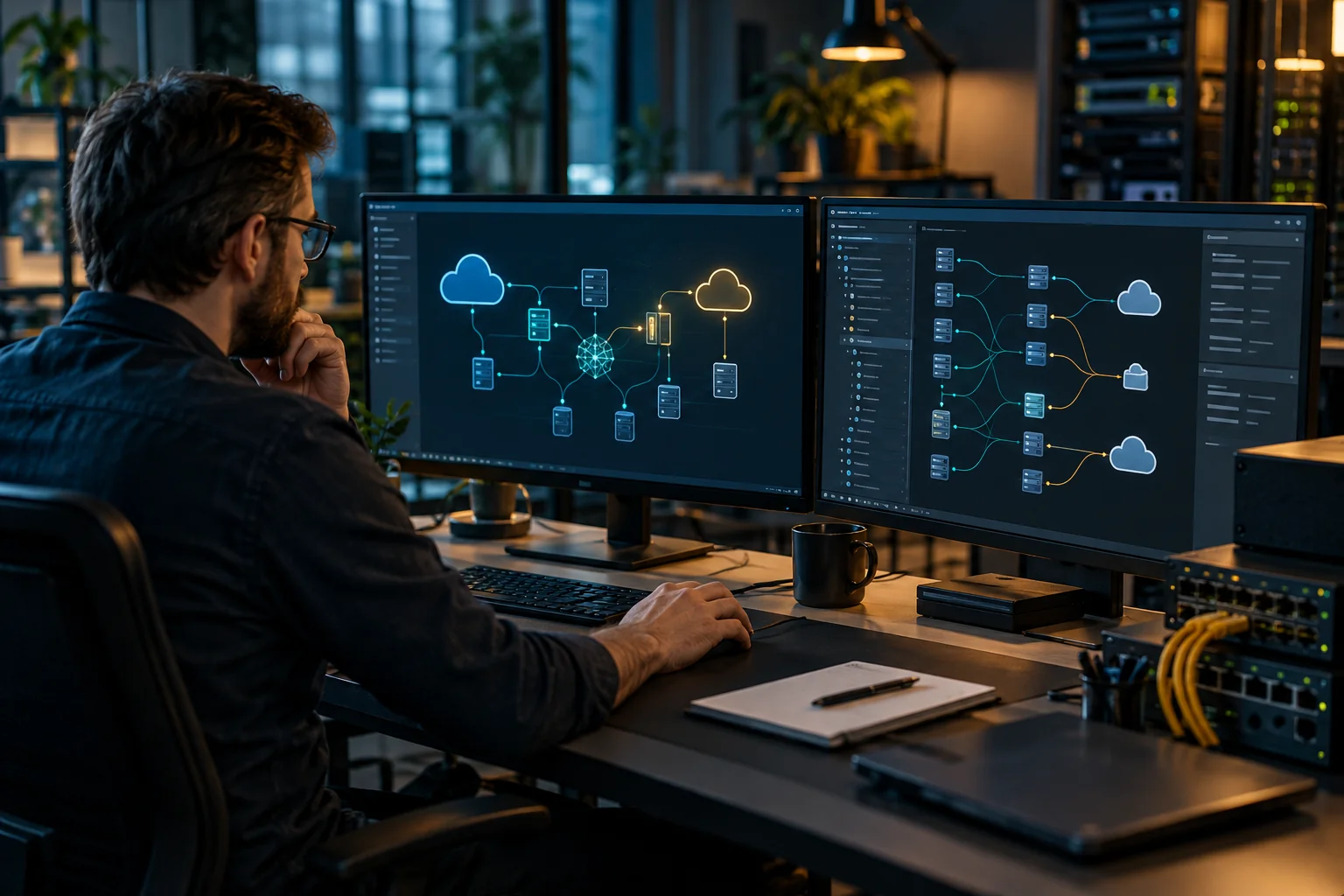 AI-generated realistic concept for Hybrid Cloud: discover dependencies