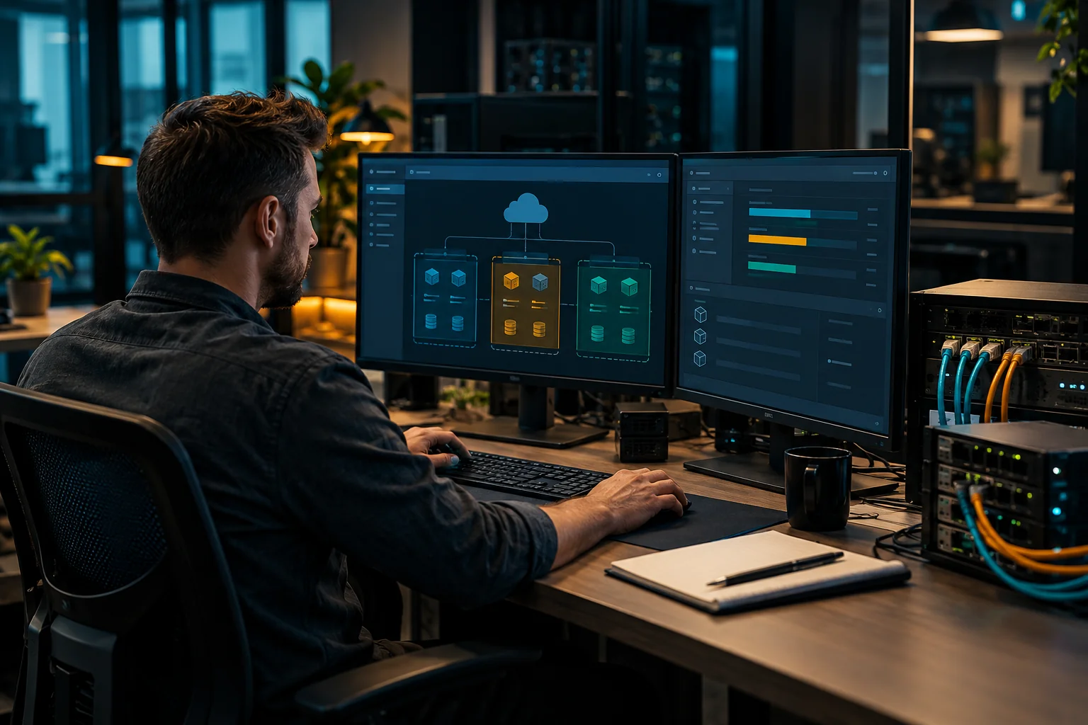 AI-generated realistic concept for VMware vCloud: virtual data center