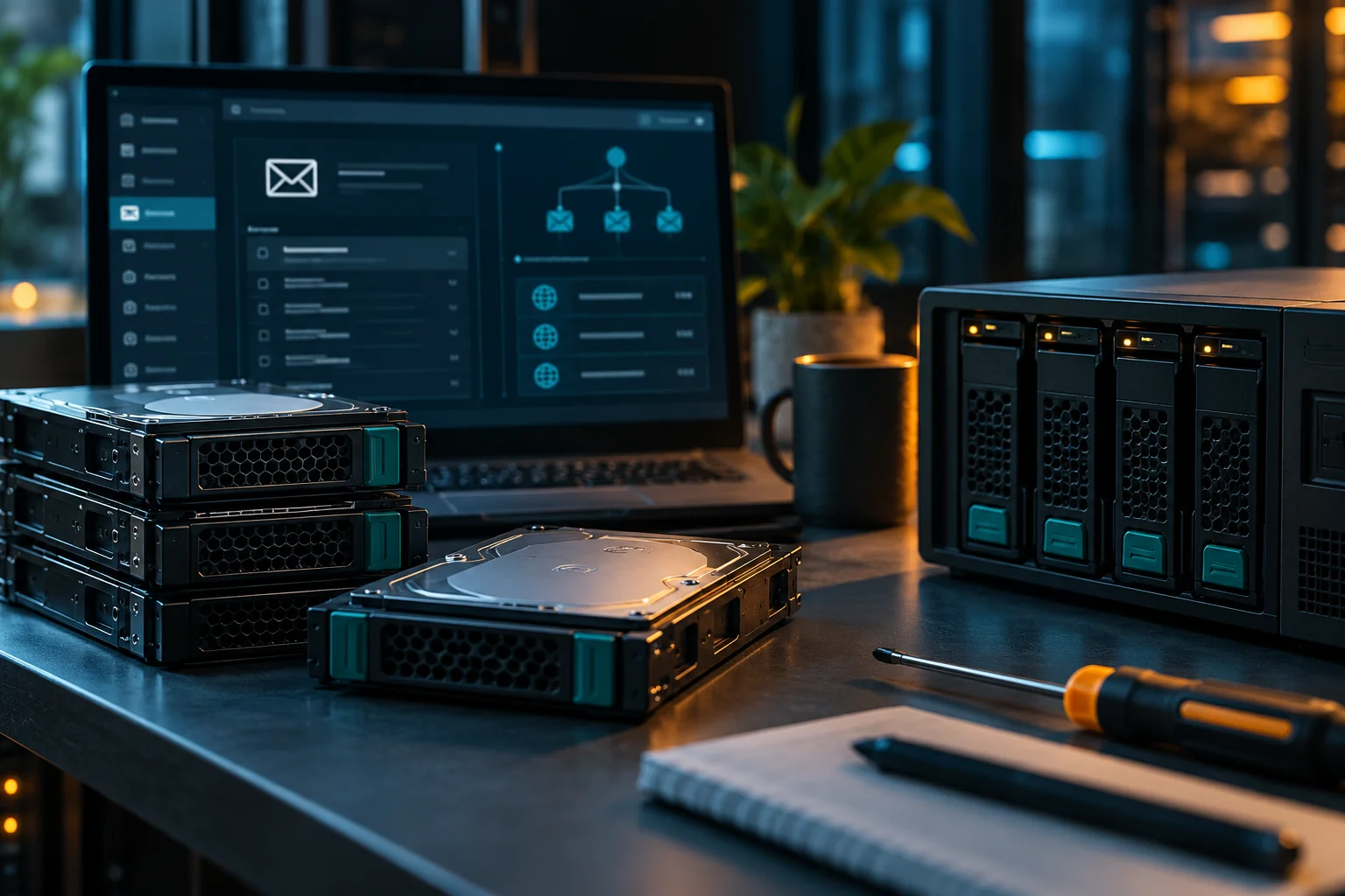 AI-generated realistic concept for Web & Email Hosting: email